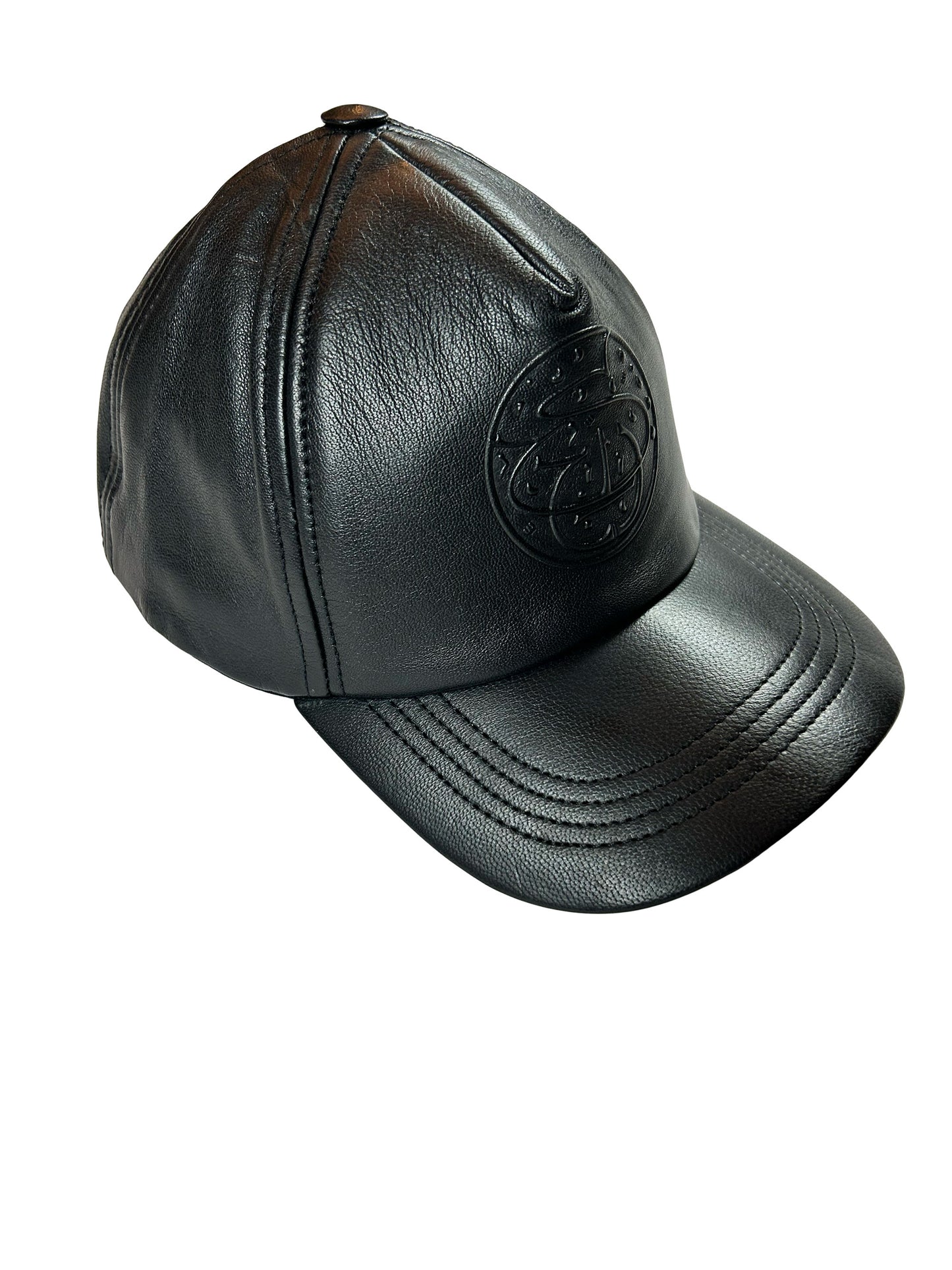 Classic Leather Baseball Hat- Black