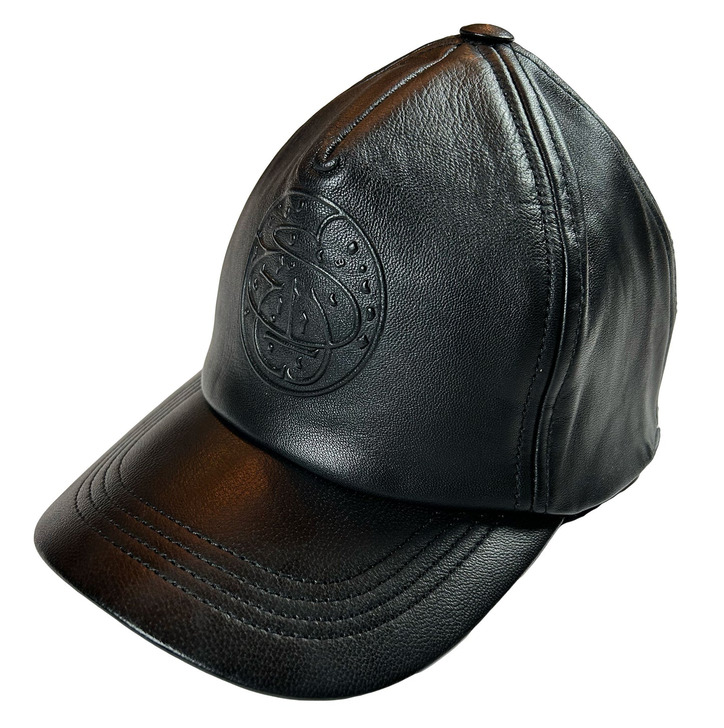 Classic Leather Baseball Hat- Black
