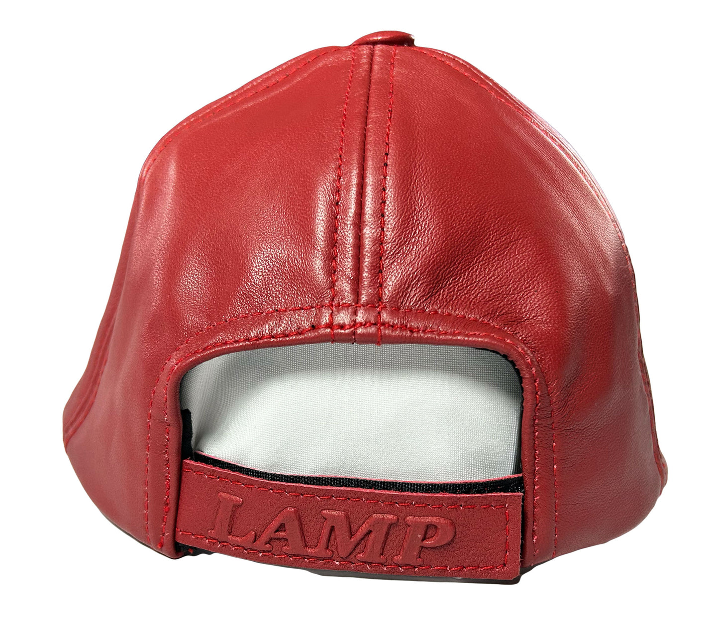 Classic Leather Baseball Hat- Red