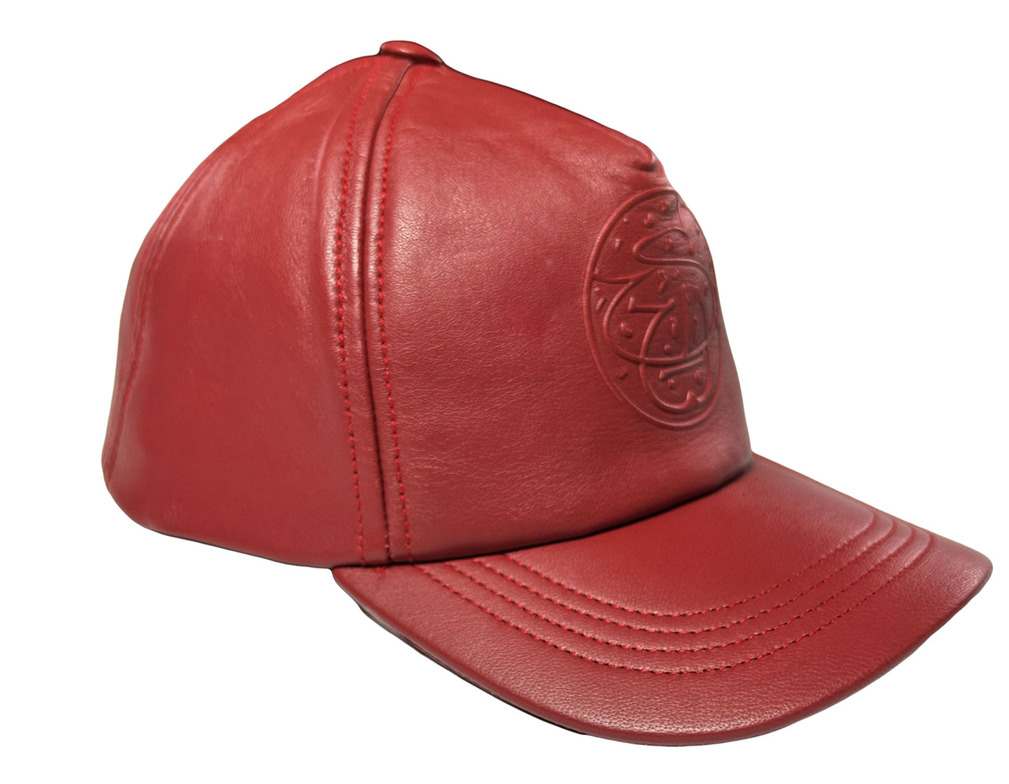 Classic Leather Baseball Hat- Red