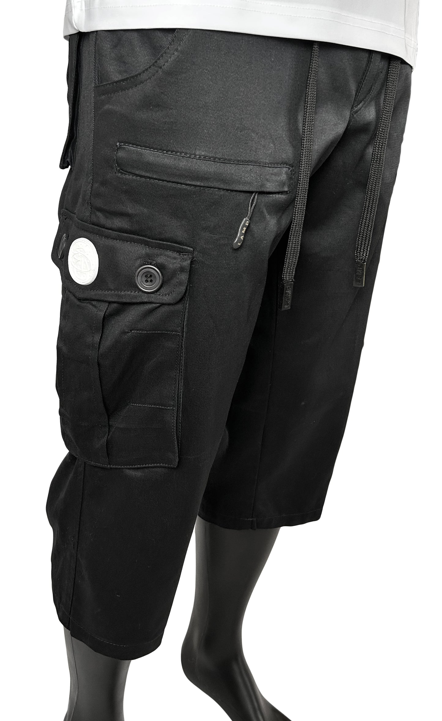 Premium Multi-Pocket Custom Shorts- Black