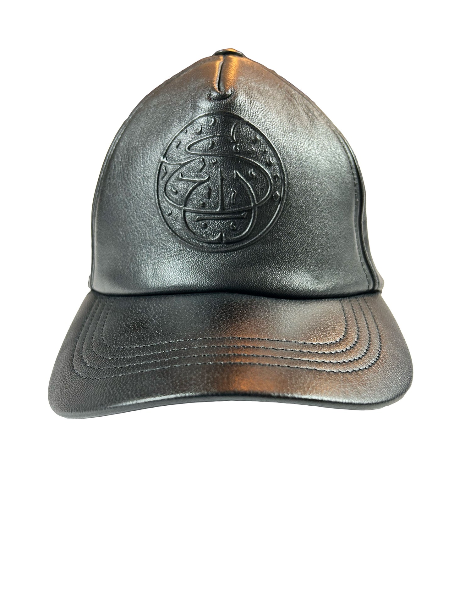 Classic Leather Baseball Hat- Black