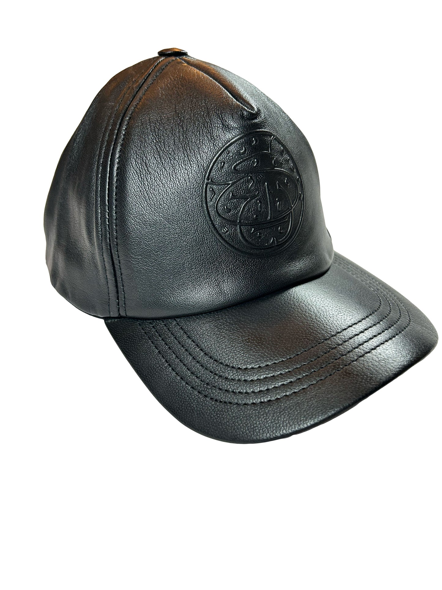 Classic Leather Baseball Hat- Black