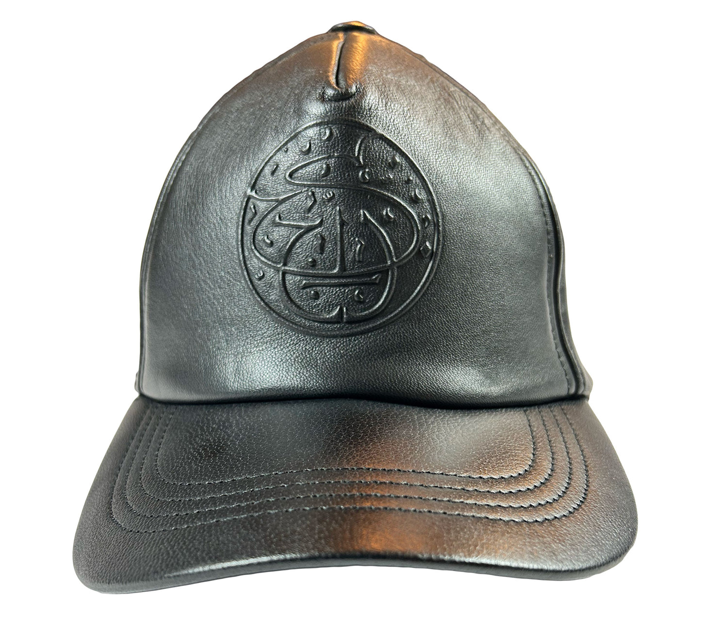 Classic Leather Baseball Hat- Black