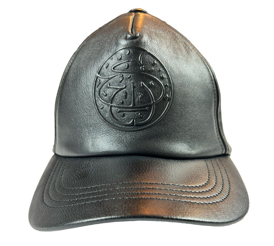 Classic Leather Baseball Hat- Black